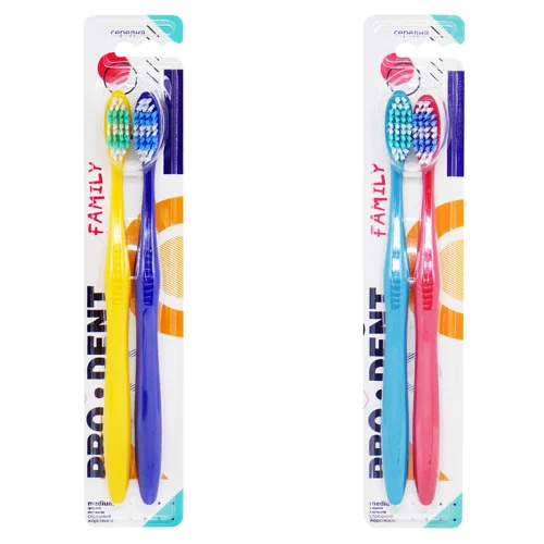 Зубна щітка Pro Dent Family середня жорсткість 2шт