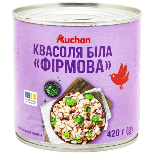 Квасоля Auchan біла фірмова 420г