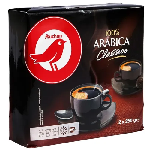 Кава Ашан Арабіка 100% мелена 2шт*250г