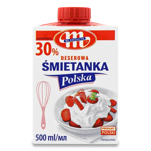Вершки Пастеризовані Mlekovita 30%, Польща, 500 мл