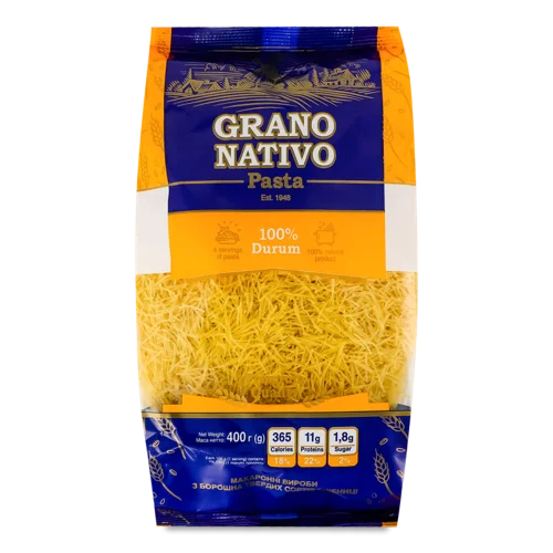 Вироби Макаронні З Борошна Твердих Сортів Пшениці Павутинка Grano Nativo, м/у 400г