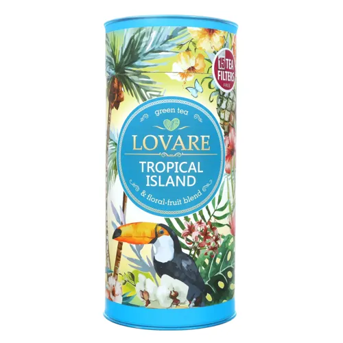 Чай зелений байховий листовий Тропічний острів Lovare з/б 80г