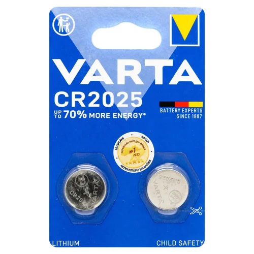 Батарейка Varta CR2025 Lithium 2шт