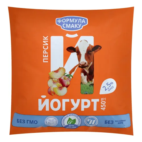 Йогурт 2.5% Персик Формула смаку м/у 450г