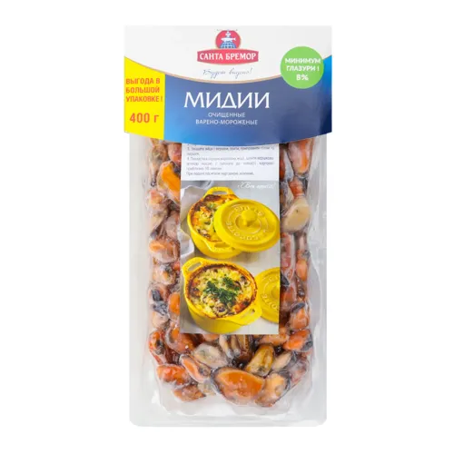 Консервоване м'ясо мідій 400г