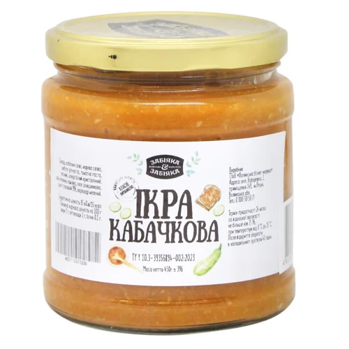 Ікра кабачкова Забіяка&Забіяка 450г