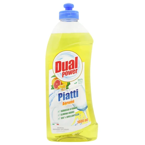 Засіб для миття Dual Power Цитрусові посуду рідкий 1л