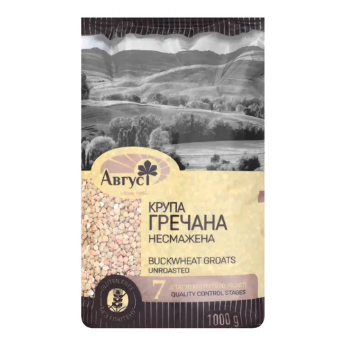 Крупа гречана несмажена Преміум Август м/у 1кг