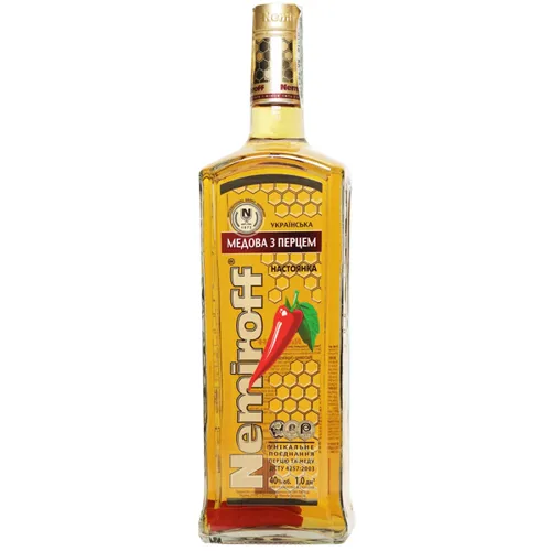 Настоянка гірка «Nemiroff» Українська медова з перцем, 1л