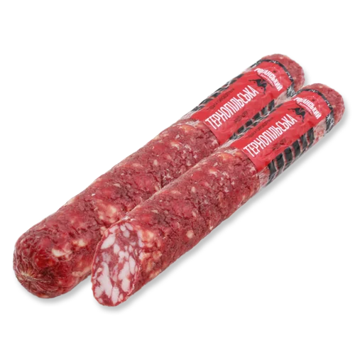 Ковбаса Сиров'ялена Тернопільська Роганський М'ясокомбінат, 1/г, кг