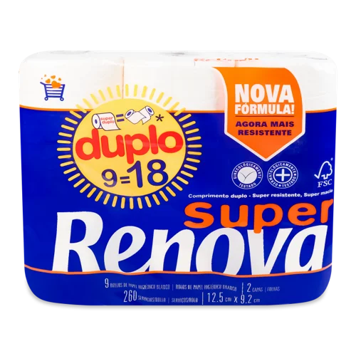 Папір Туалетний Renova Super Double 2-шаровий, в/ґ, 4 рулони