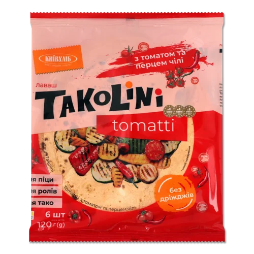 Лаваш з Томатом та Перець Чилі, Київхліб, м/у, 120г, в/ґ
