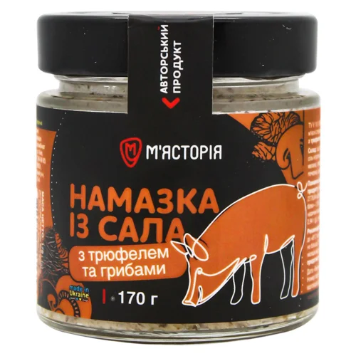Намазка із сала М’ясторія з трюфелем та грибами  170г