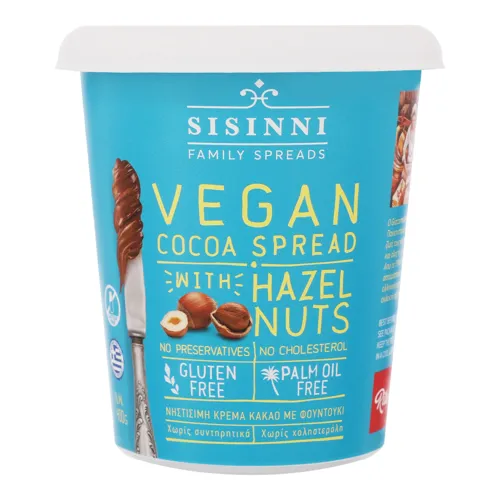 Паста шоколадна з лісовим горіхом Vegan Sisinni ст 400г