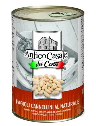Квасоля біла Каннелліні в залізній банці 400г Antico Casale