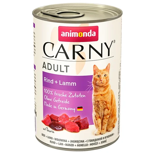 Корм вологий Animonda Carny з яловичиною та ягням для котів 400г