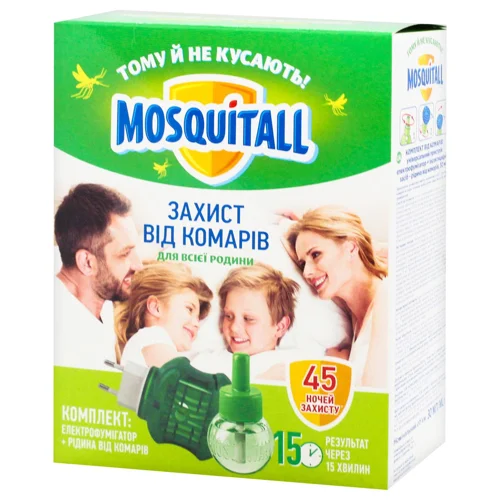 Електрофумігатор Mosquitall Захист для всієї родини та рідина від комарів 30мл