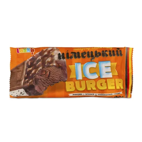 Морожене Laska Німецький Ice burger з печивом в конусі