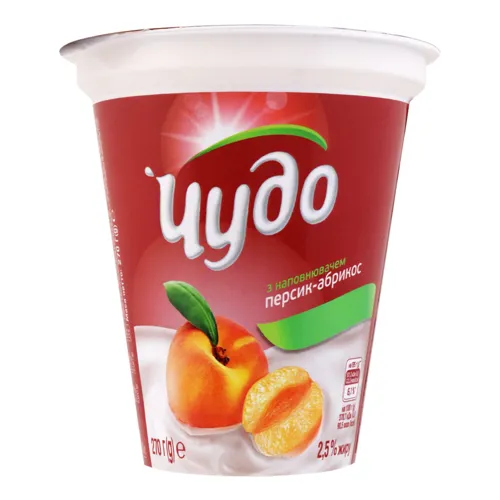 Йогурт 2.5% Персик-абрикос Чудо ст 270г