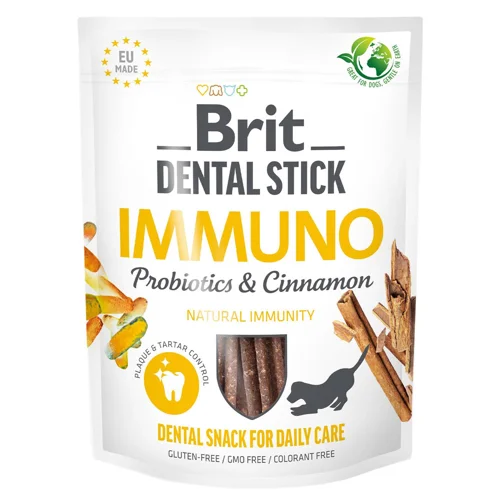 Ласощі для собак Brit Care Dental Stick Immuno з пробіотиками та корицею палички для міцного імунітету 251г