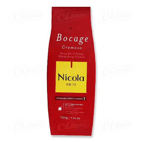 Кава в зернах Nicola Bocage cremoso смажена, 250г