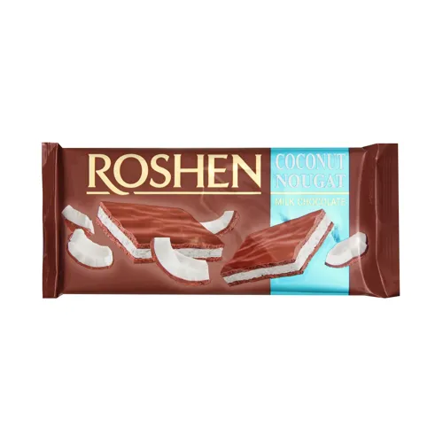 Шоколад Roshen молочний з кокосовою нугою 90г х26
