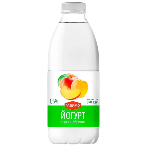 Йогурт Персик-Абрикос Лактоімун 1,5% 870г