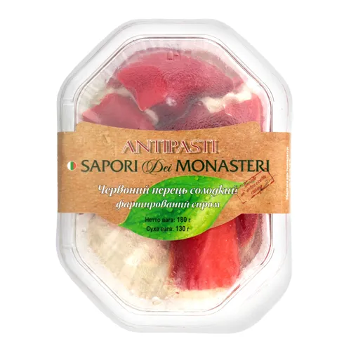 Перець червоний солодкий фарширований сиром Sapori dei Monasteri п/у 180г