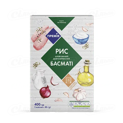 Рис «Премія»® «Басматі» шліфований довгозернистий, 5*80г