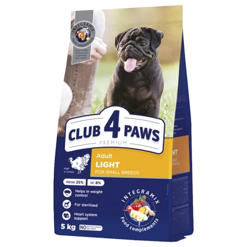 Корм сухий Club 4 Paws Premium з індичкою для контролю ваги собак малих порід 5кг