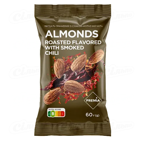 Мигдаль «Премія»® смажений зі смаком копченого чілі, 60г