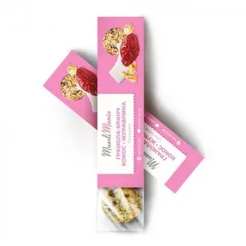 Гранола-кранч з кокосом і клюквою (в вигляді печива) Muesli Mania 25г