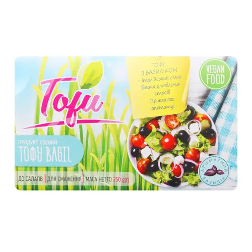 Продукт соєвий з базиліком Тофу Шинкар Агро м/у 250г