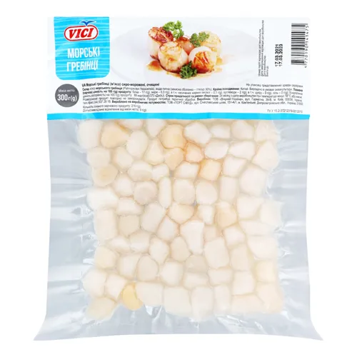 Гребінці морські очищені сиро-морожені Vici в/у 300г