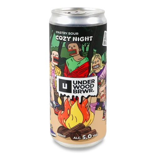 Пиво Світле Нефільтроване Непастеризоване Cozy Night Pastry Sour, 0.33л, 5% в/ґ, з/б