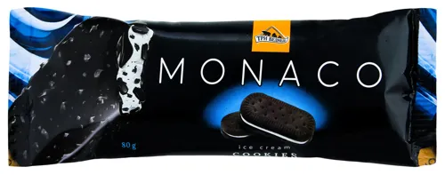 Морозиво 10% глазуроване на паличці Cookies Monaco Three Bears м/у 80г