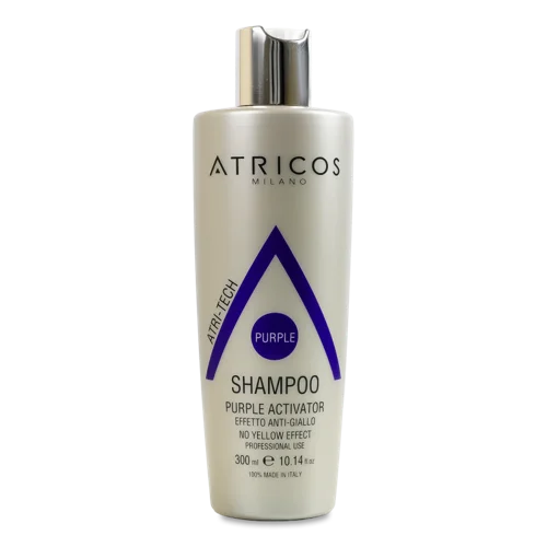 Шампунь для Зменшення Жовтизни Волосу Purple Activator Atricos Milano, 300мл
