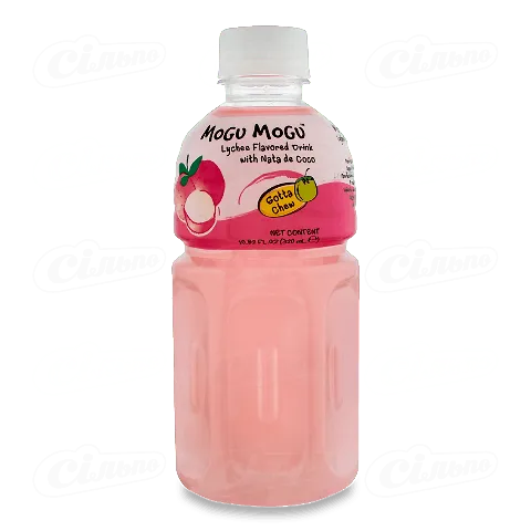 Напій MoGu MoGu зі шматочками желе «Ната де коко» та смаком лічі, 0,32л