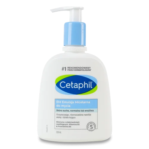 Міцелярна Емульсія для Очищення Шкіри EM Cetaphil, для Нормальної, Сухої та Чутливої, Пластикова Пляшка, 236мл