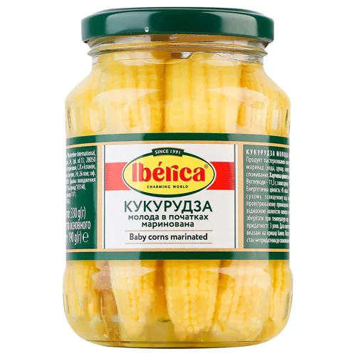 Кукурудза Iberica молода маринована в початках 330г