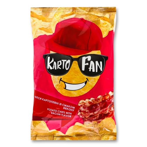 Чипси Картопляні Вищого Ґатунку Зі Смаком Бекону KartoFan, 130г