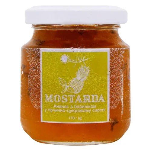 Мостарда Cherry Twig Ананас з базиліком у гірчично-цукровому сиропі 170г