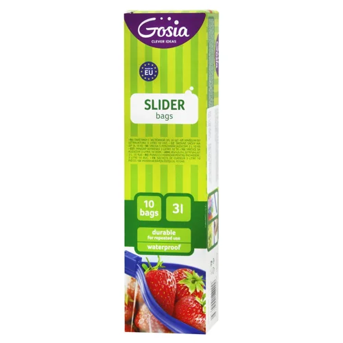 Пакети для харчових продуктів Gosia із застібкою 3л 10шт