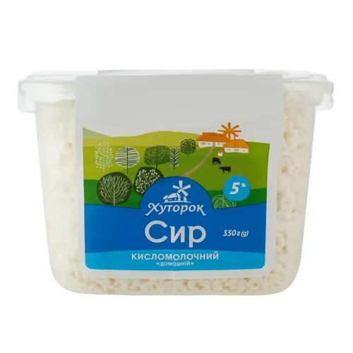Сир кисломолочний 5% Домашній Хуторок п/у 350г