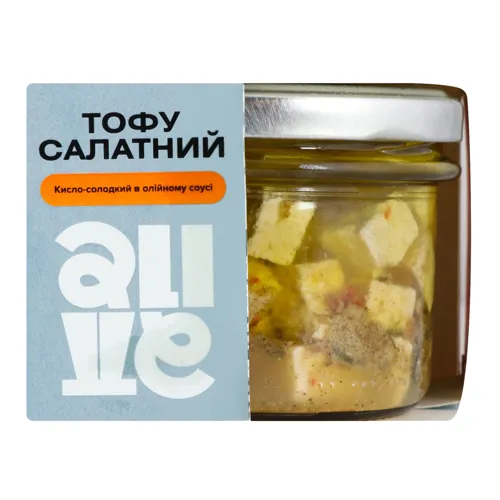Тофу салатний Кисло-солодкий в олійному соусі №15 Alive 190г