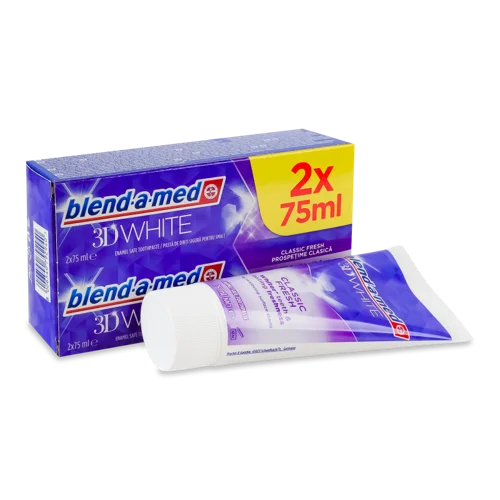 Зубна Паста Класична Свіжість 3D White Blend-a-Med, 2х75мл