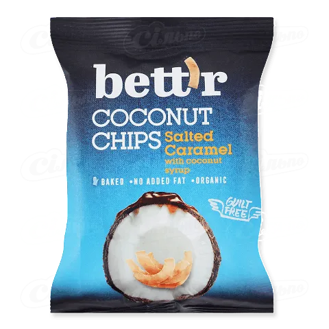 Чіпси Bett'r кокосові з солоною карамеллю, 40г