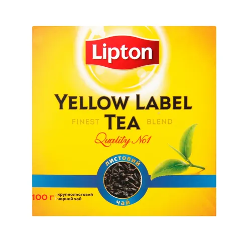 Чай чорний байховий листовий Yellow Label Lipton 100г