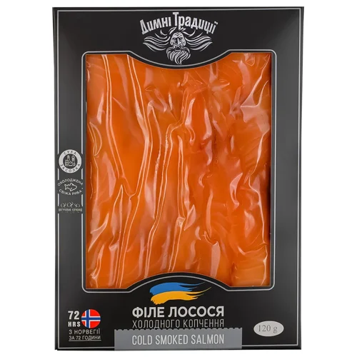 Лосось Димні Традиції філе холодного копчення нарізка 120г