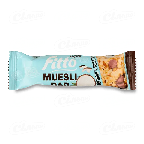 Батончик-мюслі Fitto light з кокосом та шоколадом, 25г